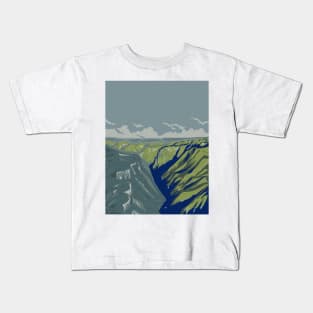 Copper Canyon or Barrancas del Cobre in Chihuahua Northwestern Mexico WPA Art Deco Poster Kids T-Shirt